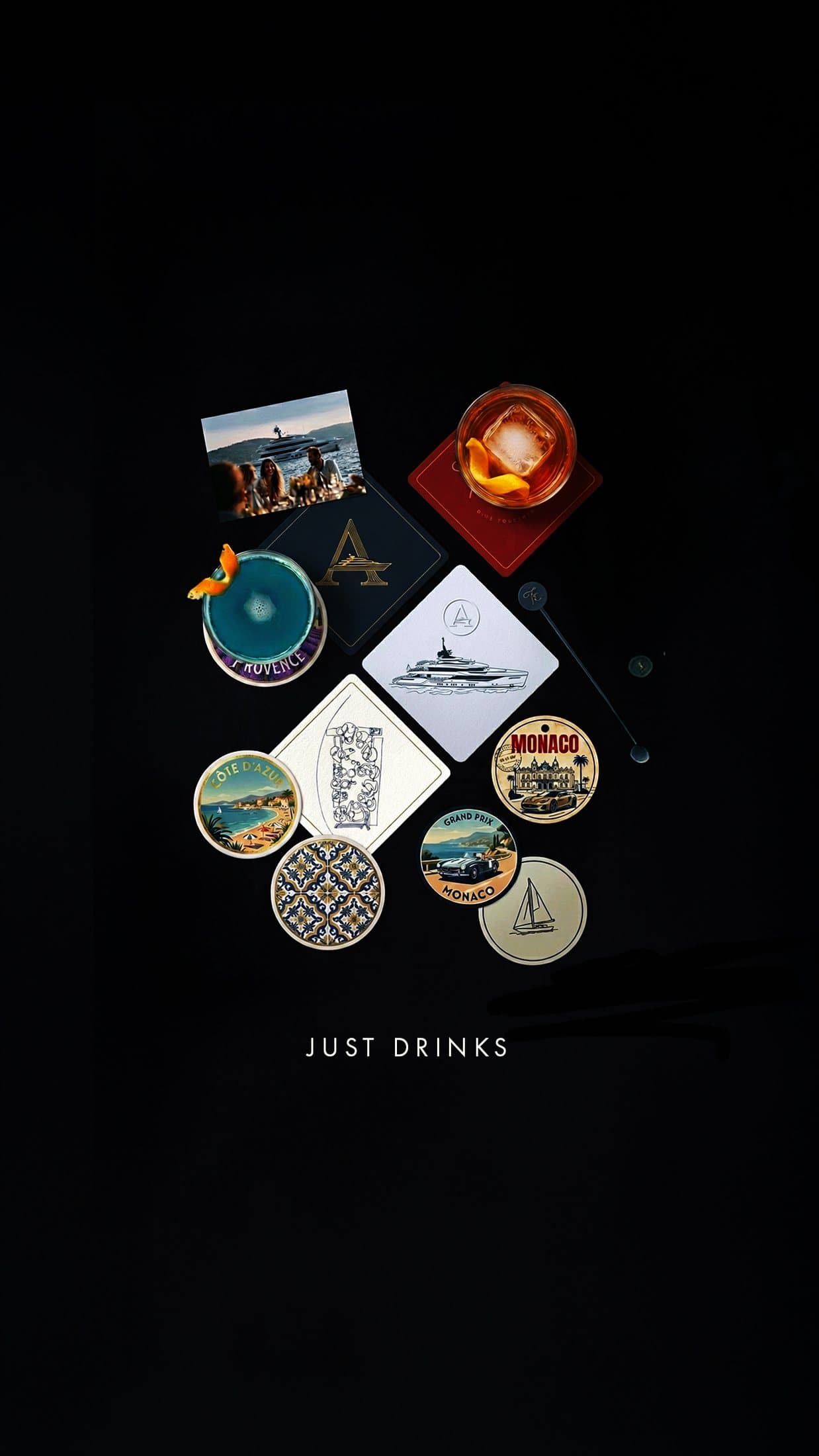 Cocktails served on a superyacht deck at golden hour during a private Armada Club evening